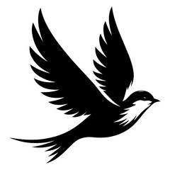 Fototapeta premium Flying bird silhouette vector image