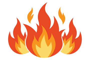 fire flame shapes vector illustration on white background 