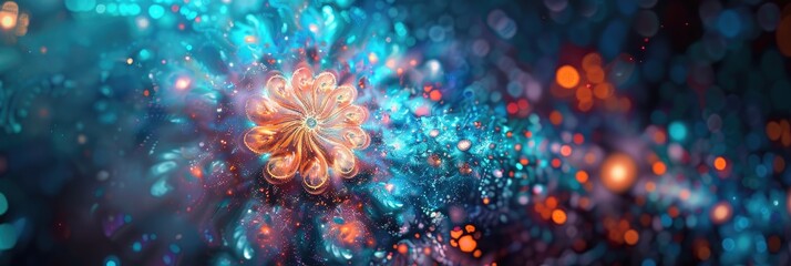 Blurry sky with a hopeful fractal mandala