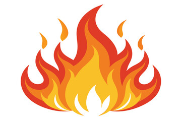 fire flame shapes vector illustration on white background 