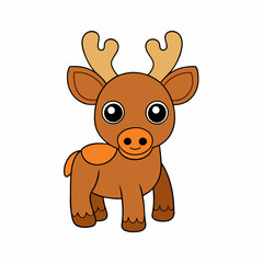 A baby Moose vector art illustration