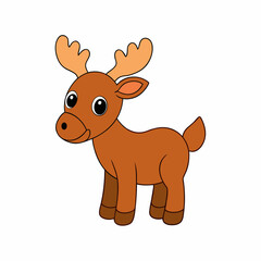 A baby Moose vector art illustration