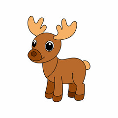 A baby Moose vector art illustration