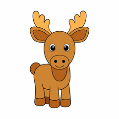A baby Moose vector art illustration