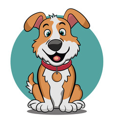 A cartoon dog with a red collar and a tag that says quot dog

