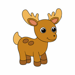 A baby Moose vector art illustration