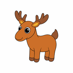 A baby Moose vector art illustration