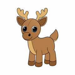 A baby Moose vector art illustration