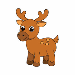 A baby Moose vector art illustration
