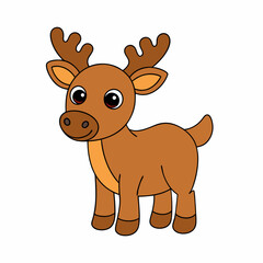 A baby Moose vector art illustration