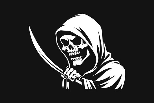 recommend clip art: illustration of a cute grim reaper