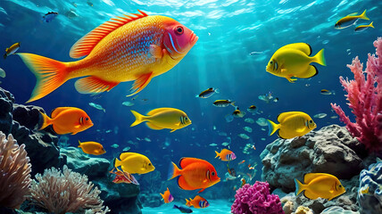 Fototapeta premium Colorful fish under the sea