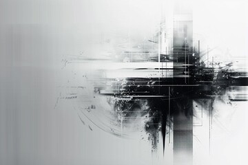 Fototapeta premium Dynamic abstract background featuring a glitched black and white gradient