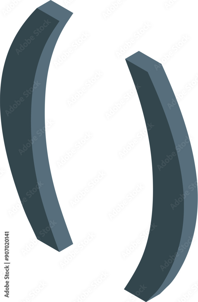 Poster dark gray parentheses creating a code block for software development