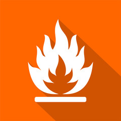 Flammable substances symbol. Vector illustration of GHS hazard with flame fire. Attention. Caution flammable materials. hazard icon. printable, editable and scalable vector.