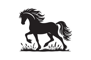  Horse silhouette vector art illustration