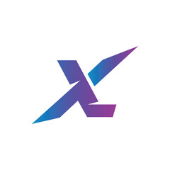 Letter X modern arrow shape gaming abstract logo