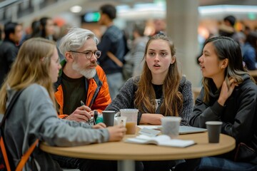 Networking and Presentations at the Business Convention: A Roundtable Discussion with Entrepreneurs and Executives in the Conference Hall