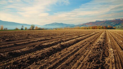 Plowed farmland for planting