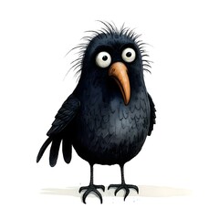 Fototapeta premium _CARICATURE DRAWING OF A BLACK RAVEN