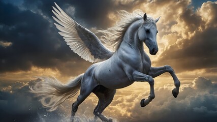 Freiheit in Reinheit: Der wei&szlig;e Pegasus am Himmel