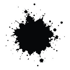 Fototapeta premium a grunge effect ink splat, color splash, black color illustration 