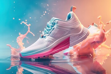 sport sneaker no brand shoes banner for footwear commercials and retail offers as wide poster with copy space