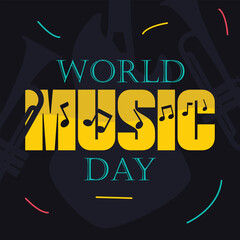 World Music Day colorful background design template