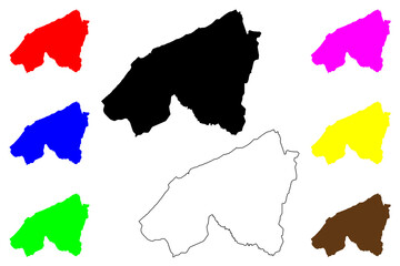 Casablanca-Settat Region (Administrative divisions of Morocco, Kingdom of Morocco, Regions of Morocco) map vector illustration, scribble sketch Casablanca-Settat map