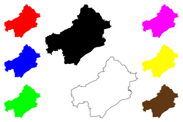 Draa-Tafilalet Region (Administrative divisions of Morocco, Kingdom of Morocco, Regions of Morocco) map vector illustration, scribble sketch Draa-Tafilalet map