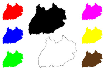 Marrakesh-Safi Region (Administrative divisions of Morocco, Kingdom of Morocco, Regions of Morocco) map vector illustration, scribble sketch Marrakesh-Safi map