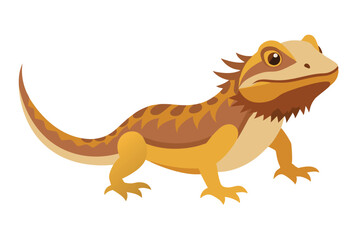 Bearded dragon animal flat vector illustration on white background 