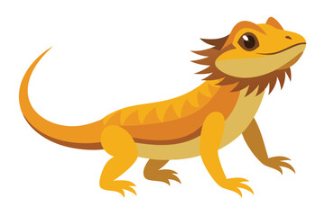 Bearded dragon animal flat vector illustration on white background 