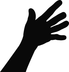 a hand, body part silhouette vector