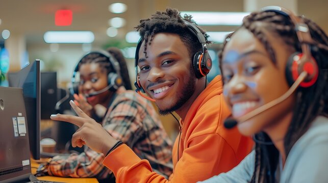 Smiling Customer Service Representative