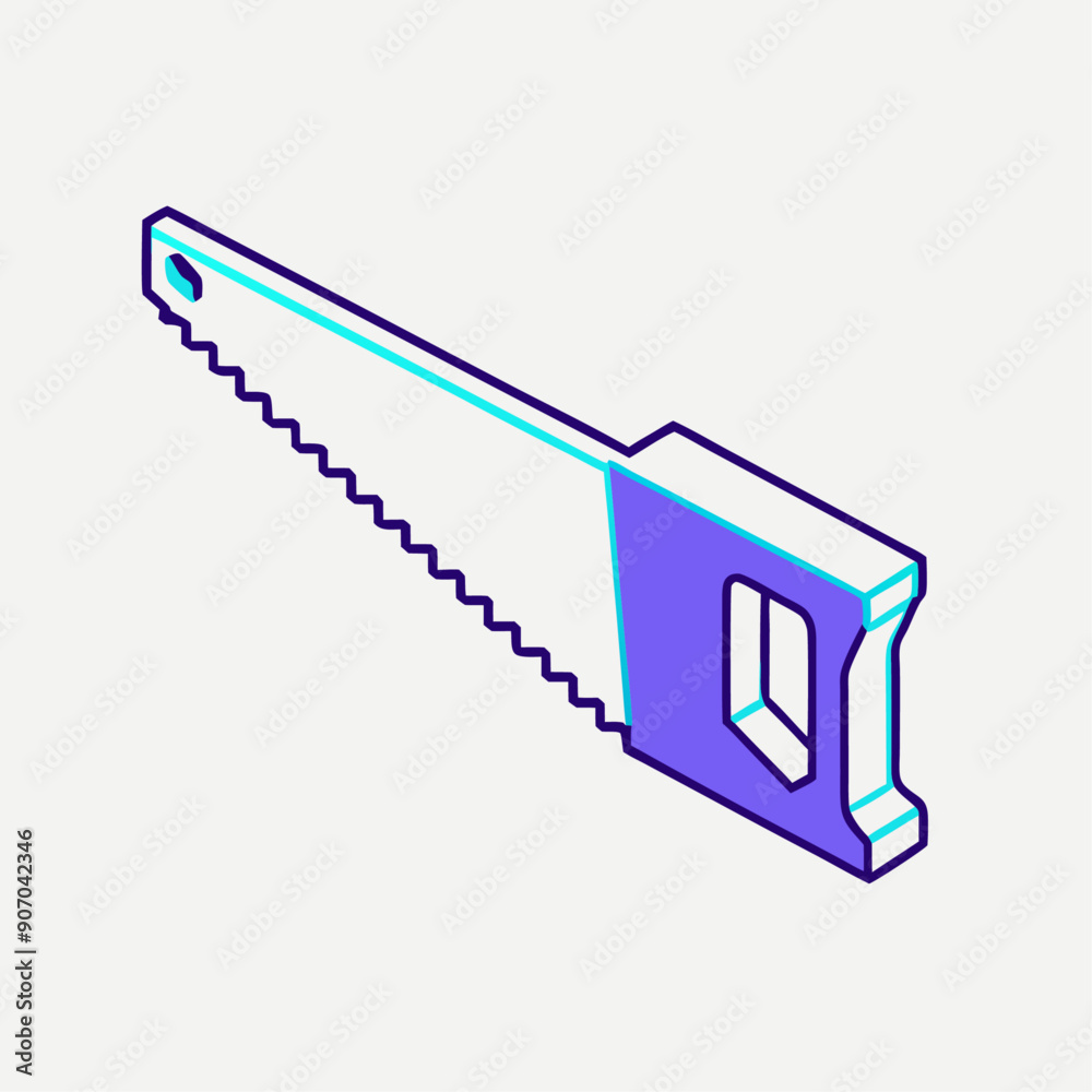 Wall mural Hand saw isometric vector icon illustration (10)