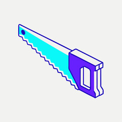 Hand saw isometric vector icon illustration (9)