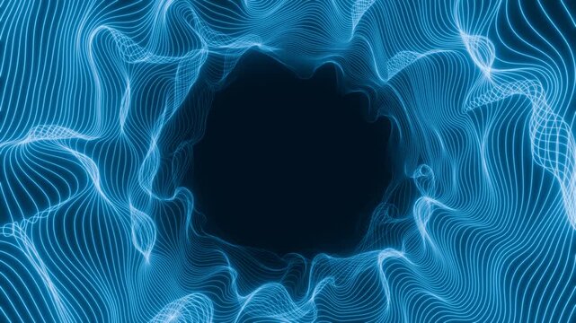 Circular lines Seamless Loop, infinitely loopable, cyber, digital network, wave internet, data wave, cyber blue energy