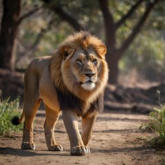 Fototapeta premium Asiatic lion in the jungle