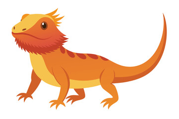 Bearded dragon animal flat vector illustration on white background 