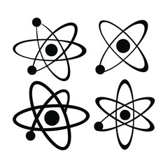 Atom Icon Vector silhouettes