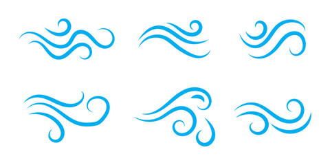 Doodle wind line sketch set. Hand drawn doodle wind motion, air blow, swirl elements. Sketch drawn air blow motion, smoke flow art, abstract line. Isolated on white background . vector illustration.