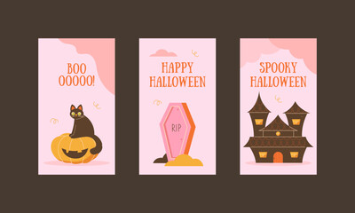 happy halloween stories. Set of templates for mobile phones