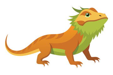 Bearded dragon animal flat vector illustration on white background 