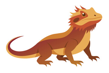 Bearded dragon animal flat vector illustration on white background 