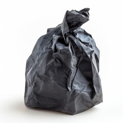 Medium shot of black Garbage, isolated on a white background, bright and vivid tonality 