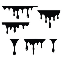 Dripping Liquid Paint Oil Vector silhouettes
