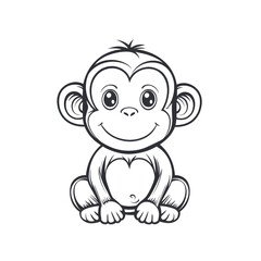 Fototapeta premium Baby monkey drawing