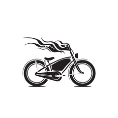 Fototapeta premium ELECTRIC BICYCLE in cartoon, doodle style . Image for t-shirt, web, mobile apps and ui. Isolated 2d vector illustration in logo, icon, sketch style, Eps 10, black and white. AI Generative