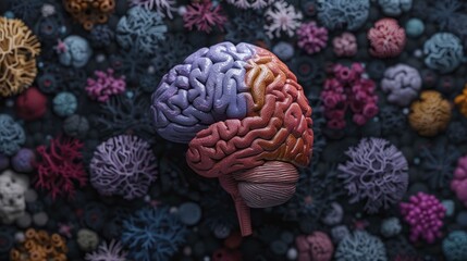 Obraz premium Lively illustrations of brain gears burst with color, representing the dynamic nature of creativity and innovative thinking.